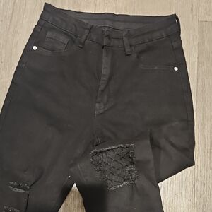 Black Distressed Jeans